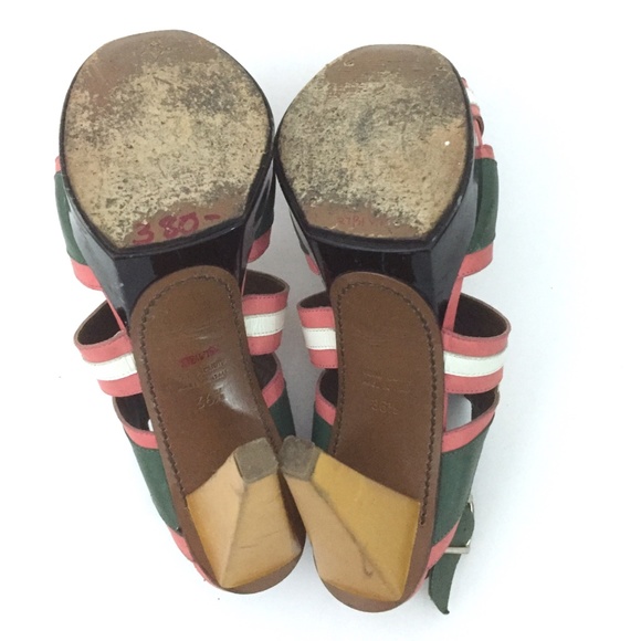 Marni Runway Multi-Color Paneled Leather Platform Sandal Heels - Picture 9 of 17